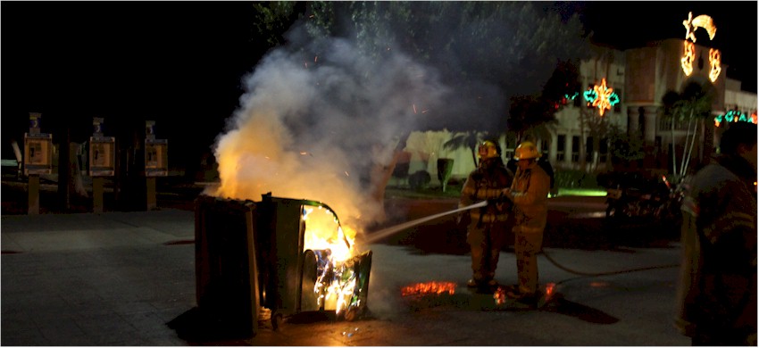 Incendio de contenedor de basura en Palacio Municipal - Foto 6