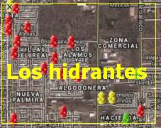 Mapa con los hidrantes de la ciudad